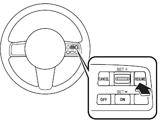 Pour rétablir la vitesse de croisière à une vitesse supérieure à 30 km/h (19 mi/h)