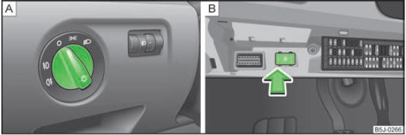 Tableau de bord : Commutateur d'éclairage/Boîte à fusibles : Commutateur pour éclairage diurne