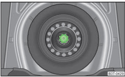 Coffre à bagages : roue de secours