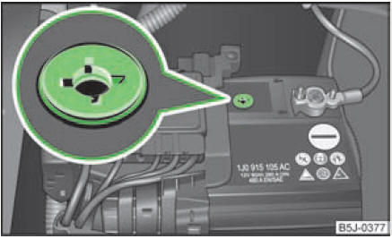 Batterie du véhicule : indicateur de niveau de l'électrolyte