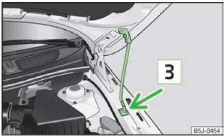 Fixation du capot-moteur avec appui du capot